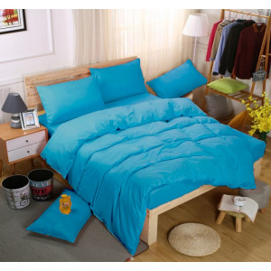 Спално бельо с олекотена завивка едноцветно МОРСКО СИНЬО